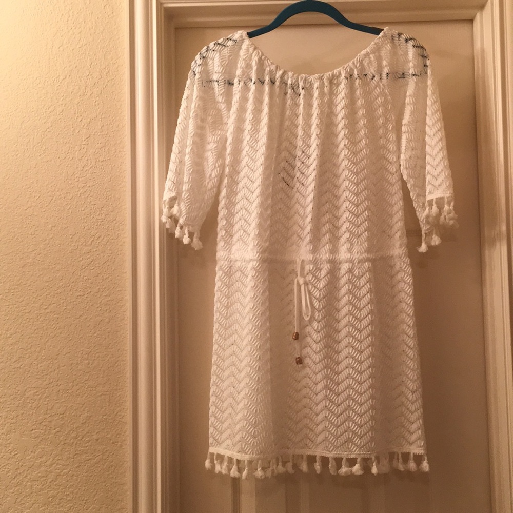 White swim cover up